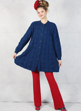 Load image into Gallery viewer, Fan & Cable Swingcoat Knitting Kit